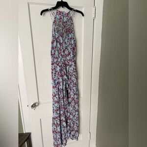 POUPETTE ST BARTH Sleeveless Red & Blue Floral Maxi Dress - Size M